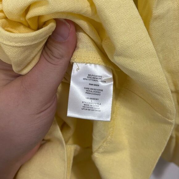 GB Gianni Bini Yellow Linen Blazer NWT Size L - Picture 4 of 5